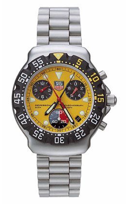 TAG Heuer Formula 1 Chronograph Quartz Stainless Steel / Yellow / Bracelet